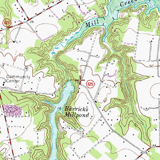 Topographic Map of Barretts, VA