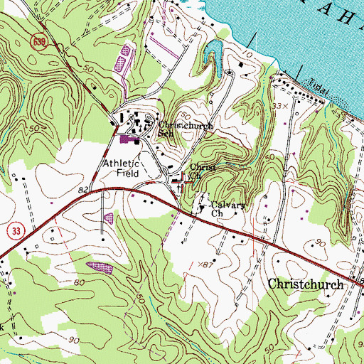 Topographic Map of Christ Church Cemetery, VA