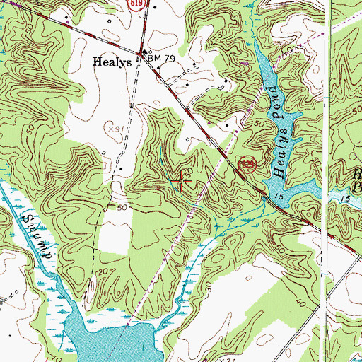 Topographic Map of Healys Mill (historical), VA