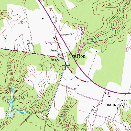 Topographic Map of Hickory Gate School (historical), VA