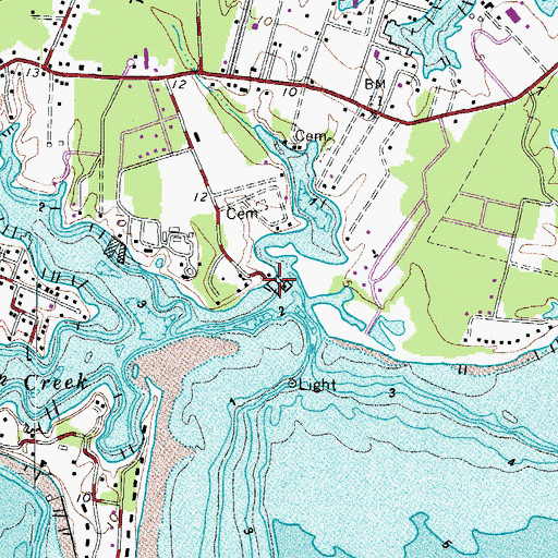 Topographic Map of Jackson Creek Wharf, VA