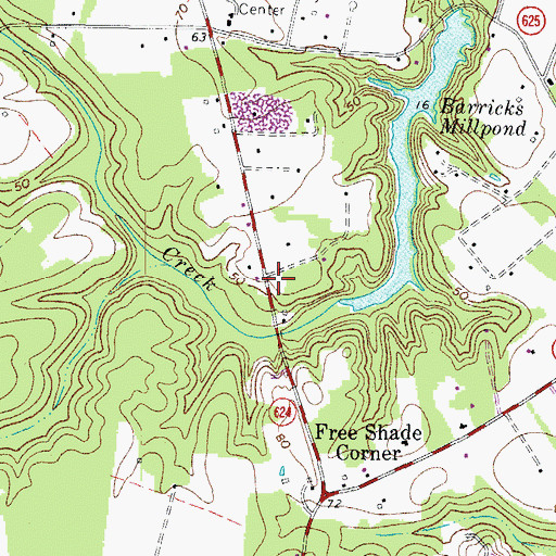 Topographic Map of Lancaster Training School (historical), VA