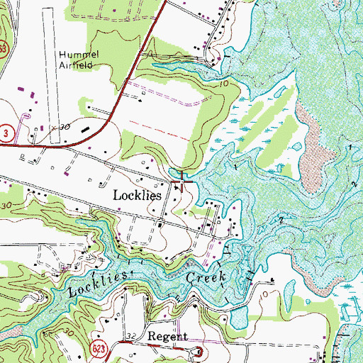 Topographic Map of Segars Landing, VA
