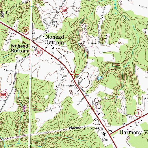 Topographic Map of Silver Hill School (historical), VA