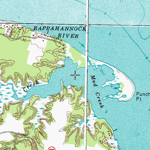 Topographic Map of The Punchbowl, VA