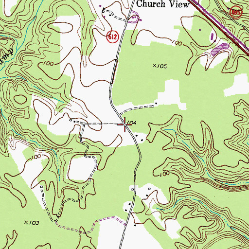 Topographic Map of Whiteoak School (historical), VA