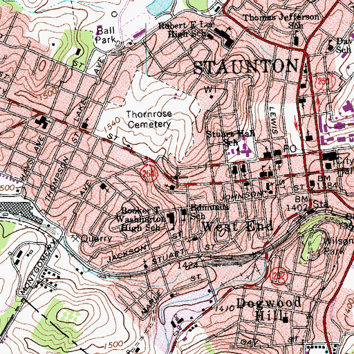 Topographic Map of Allen Chapel African Methodist Episcopal Church, VA