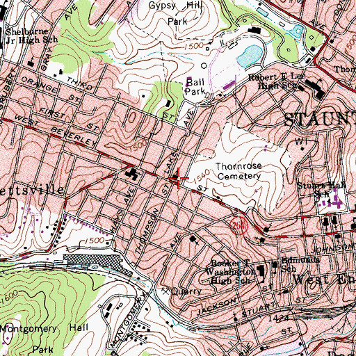 Topographic Map of Church of the Nazarene, VA