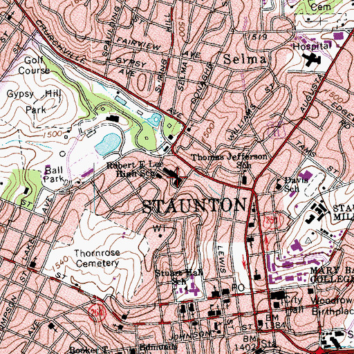 Topographic Map of College of the Holy Child Jesus, VA