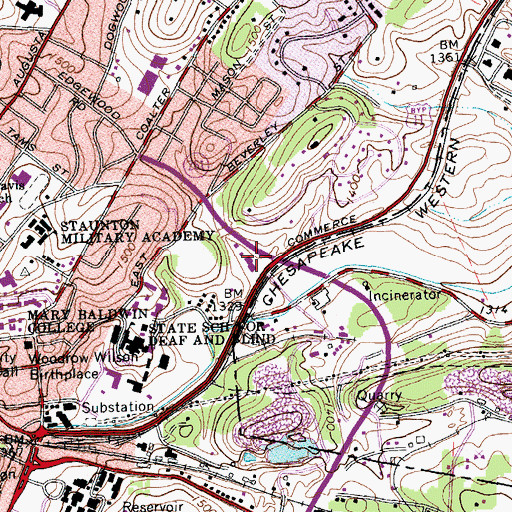 Topographic Map of Commerce Square Business Park, VA