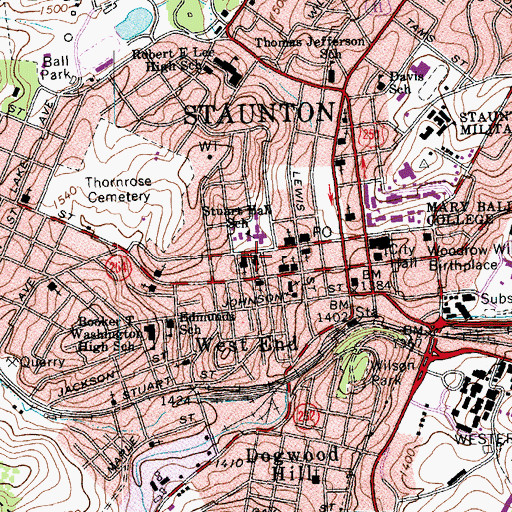 Topographic Map of Emanuel Episcopal Church, VA