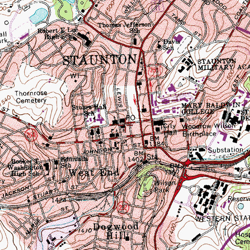 Topographic Map of Faith Lutheran Church, VA