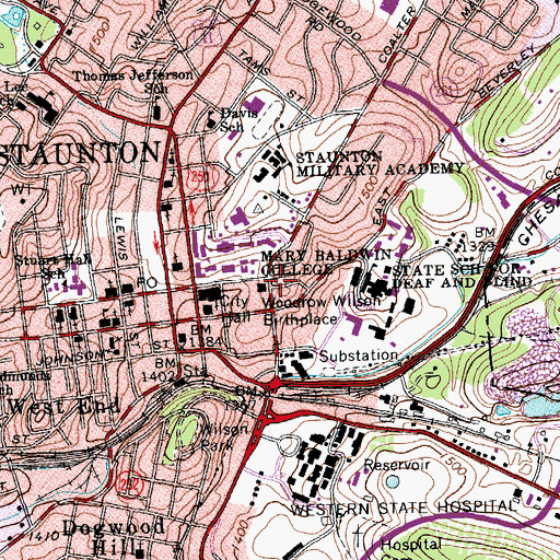 Topographic Map of Gospel Hill Historic District, VA