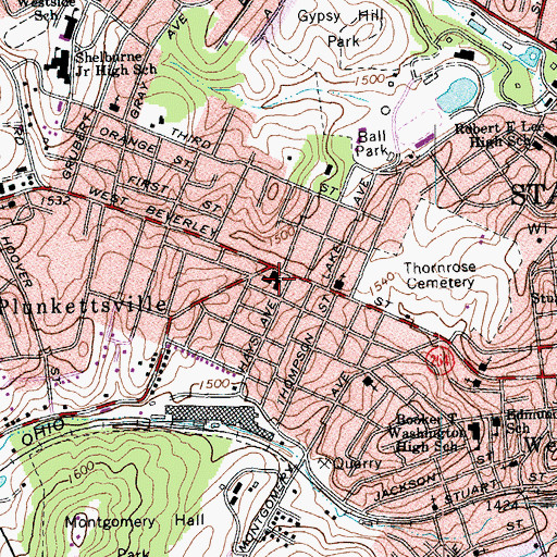 Topographic Map of Marquis Memorial Methodist Church, VA