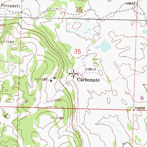 Topographic Map of Carbonate (historical), CO
