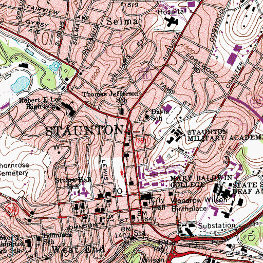 Topographic Map of Mount Zion Baptist Church, VA