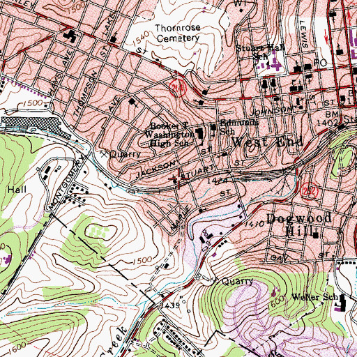 Topographic Map of Mount Salem Baptist Church, VA