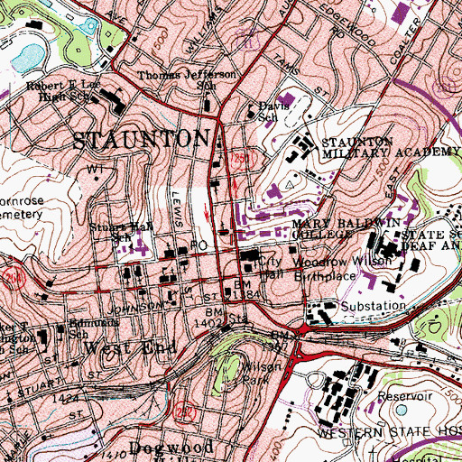 Topographic Map of Saint Francis Roman Catholic Church, VA