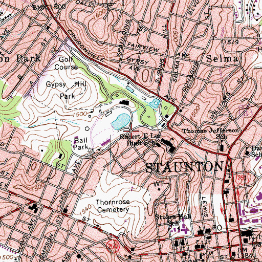 Topographic Map of Statler Brothers Museum, VA