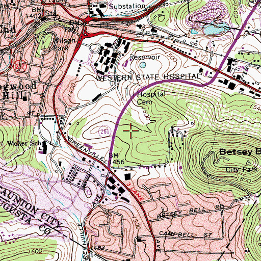 Topographic Map of Statler Crossing Shopping Center, VA