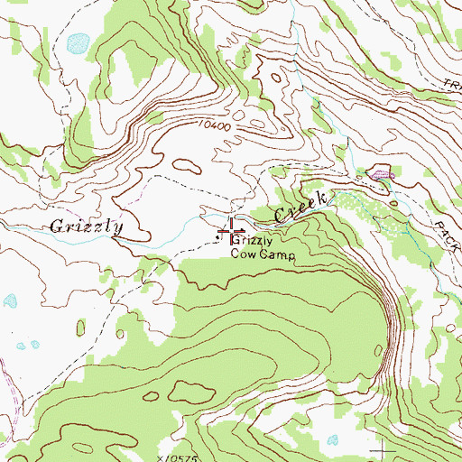 Topographic Map of Grizzly Cow Camp, CO