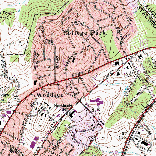 Topographic Map of Terry Court Shopping Center, VA