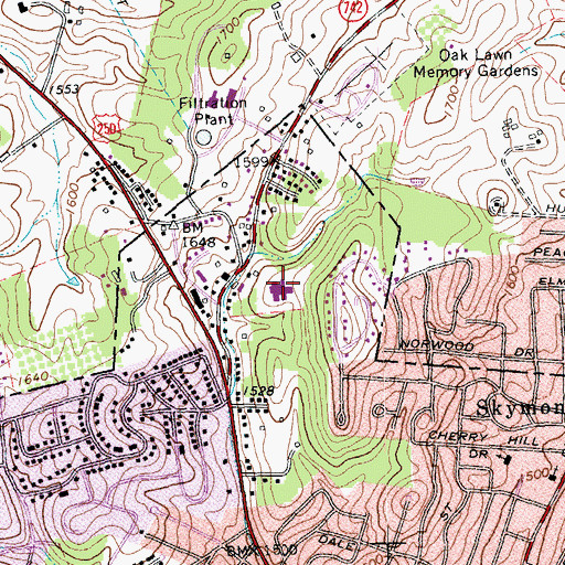 Topographic Map of Thomas W Dixon Educational Center, VA