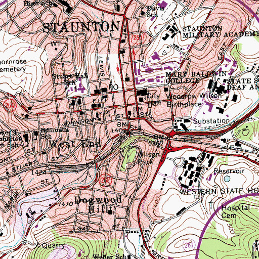 Topographic Map of Wharf Area Historic District, VA