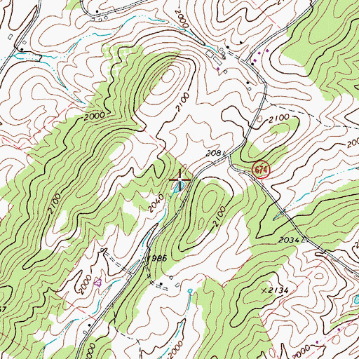Topographic Map of Allen Mine, VA
