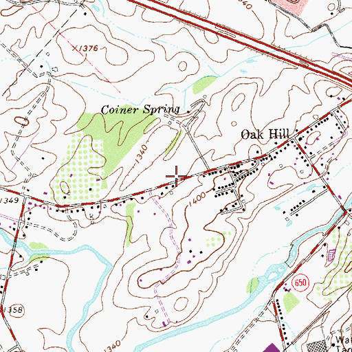 Topographic Map of Antioch School (historical), VA