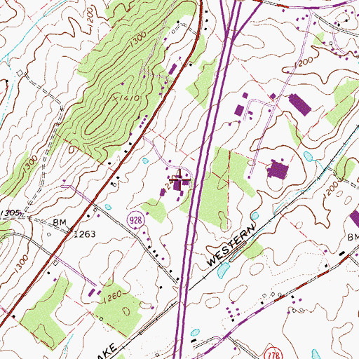 Topographic Map of Blue Ridge Community College, VA