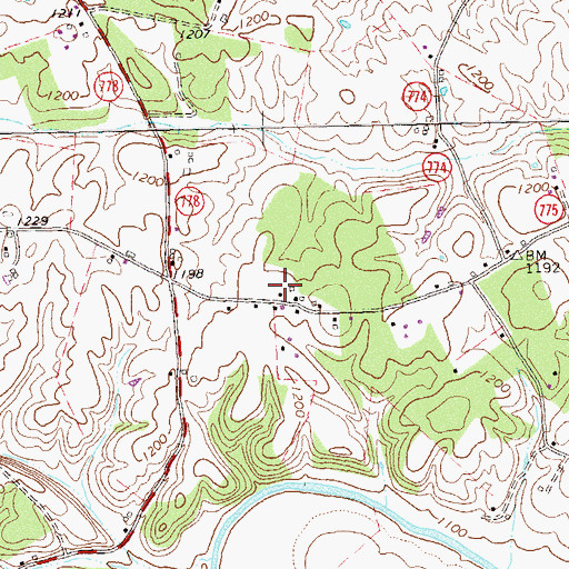 Topographic Map of Centennial School (historical), VA