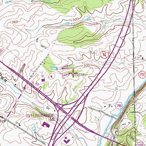Topographic Map of Country Club of Staunton, VA