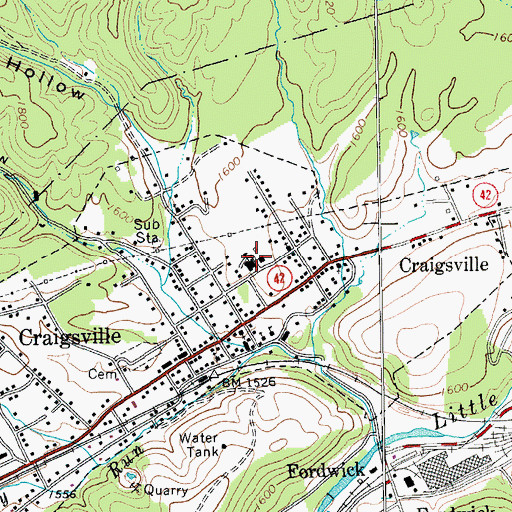 Topographic Map of Craigsville Elementary School, VA