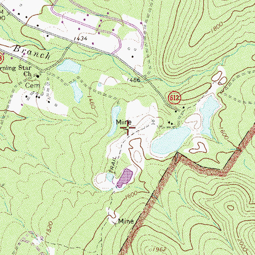 Topographic Map of Crimora Mine, VA