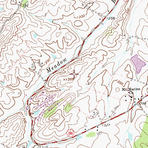 Topographic Map of Emerald Hills, VA