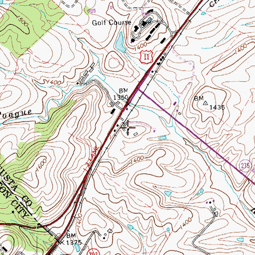 Topographic Map of Giant Mills (historical), VA
