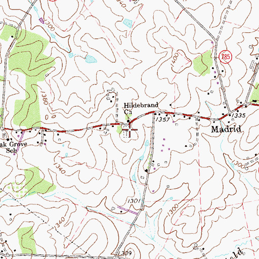 Topographic Map of Hildebrand Cemetery, VA