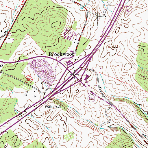 Topographic Map of Interchange 217, VA