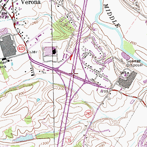 Topographic Map of Interchange 227, VA