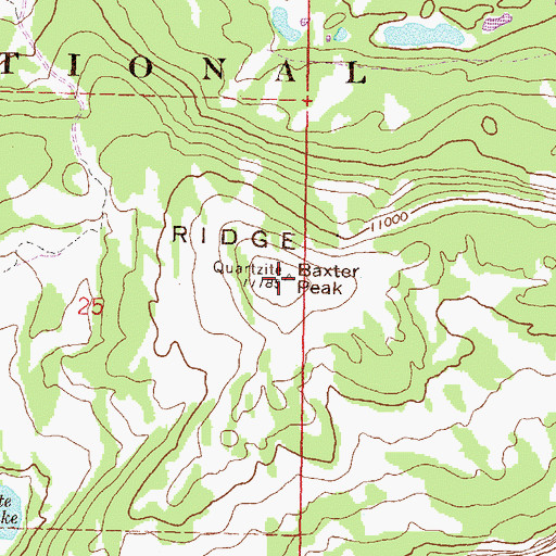 Topographic Map of Baxter Peak, CO