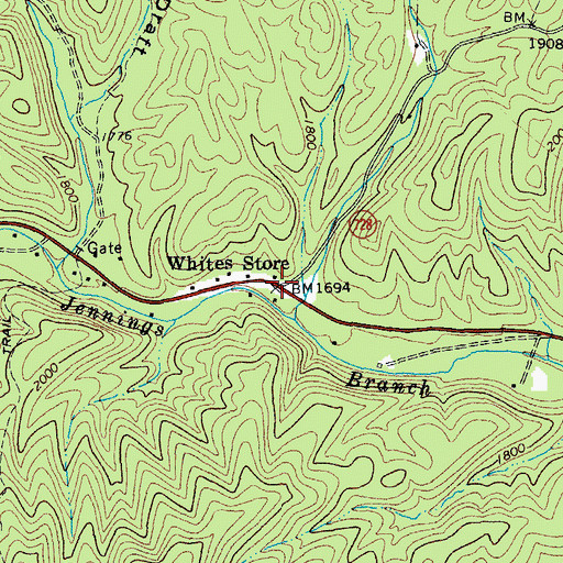 Topographic Map of Jennings Gap, VA