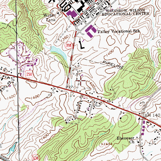 Topographic Map of Mayfield Trailer Court, VA