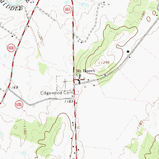 Topographic Map of Mount Horeb School (historical), VA