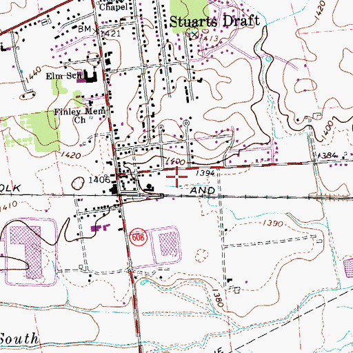Topographic Map of Schneider Community Park, VA