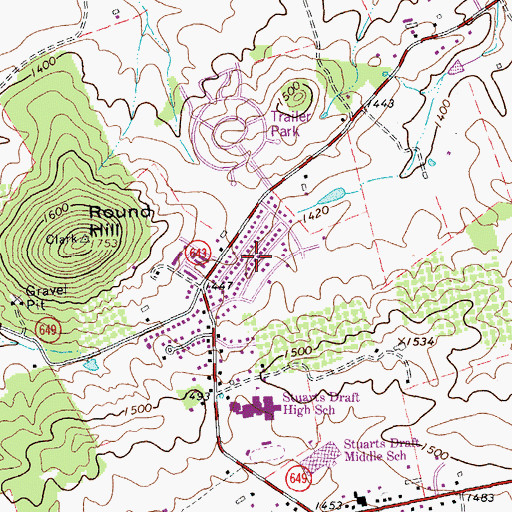 Topographic Map of Shenandoah Valley Estates, VA
