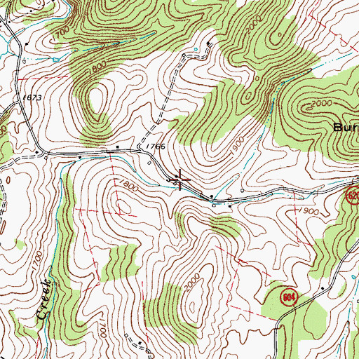 Topographic Map of Stony Run, VA
