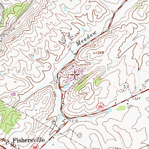 Topographic Map of Teaverton, VA
