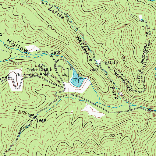 Topographic Map of Todd Lake, VA