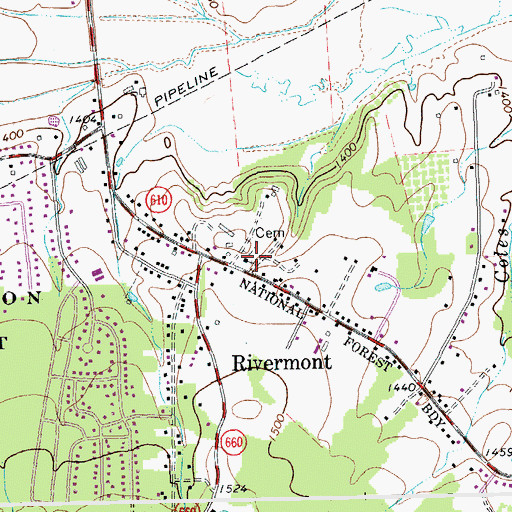 Topographic Map of Valley View Church, VA
